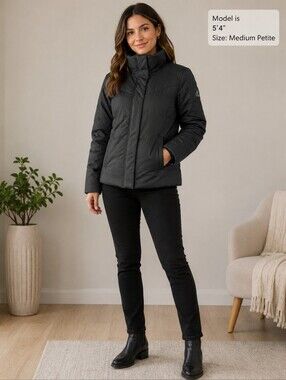 Calvin Klein Down Puffer Coat (No Removable Hood) Women's Medium Petite MP EUC